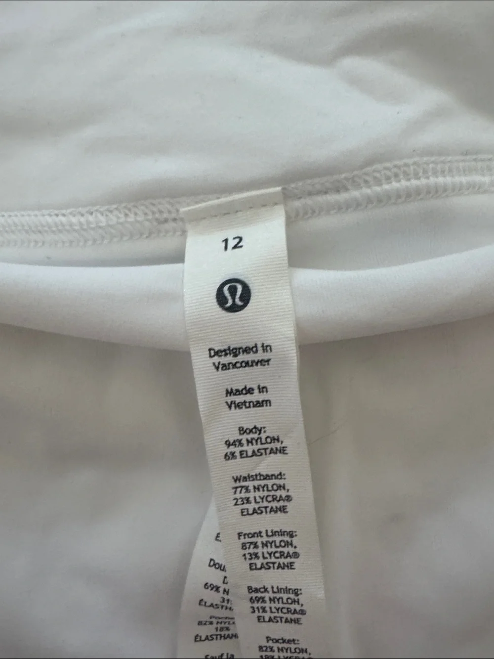 Lululemon white tennis skirt